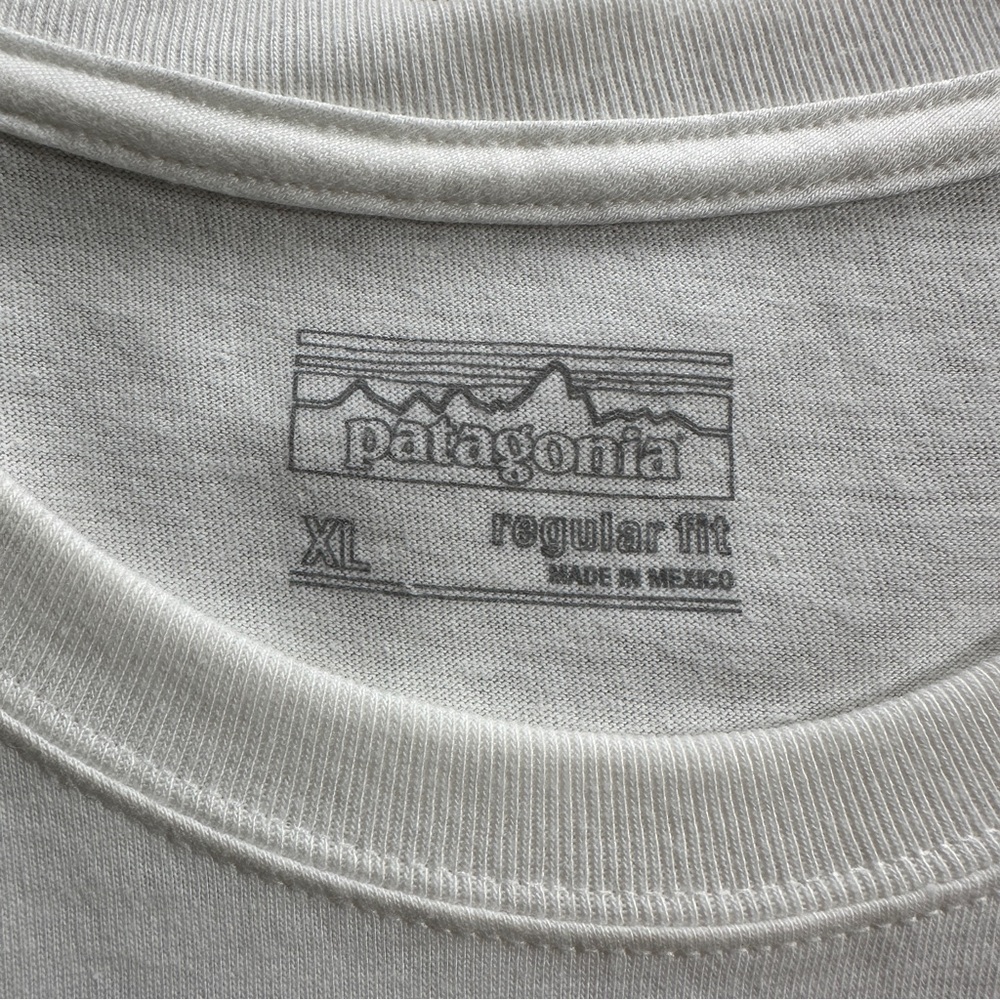 Patagonia White Long-Sleeved P-G Logo T-Shirt (NWT) - Picture 3 of 5